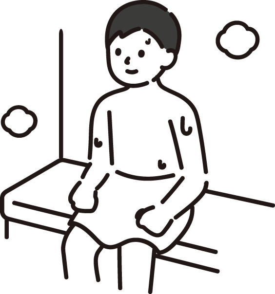 サウナに入る人